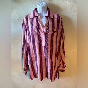 Smythe Pink and Purple Striped Button Down Shirt